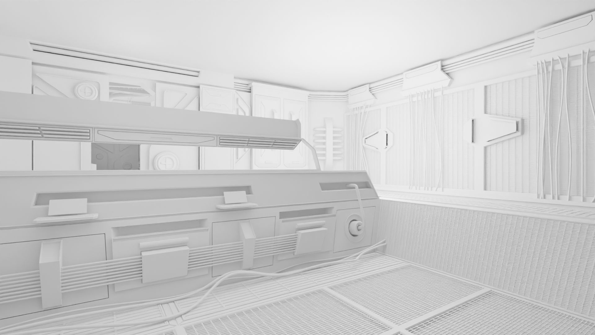 Abandoned laboratory control room 3D model_16
