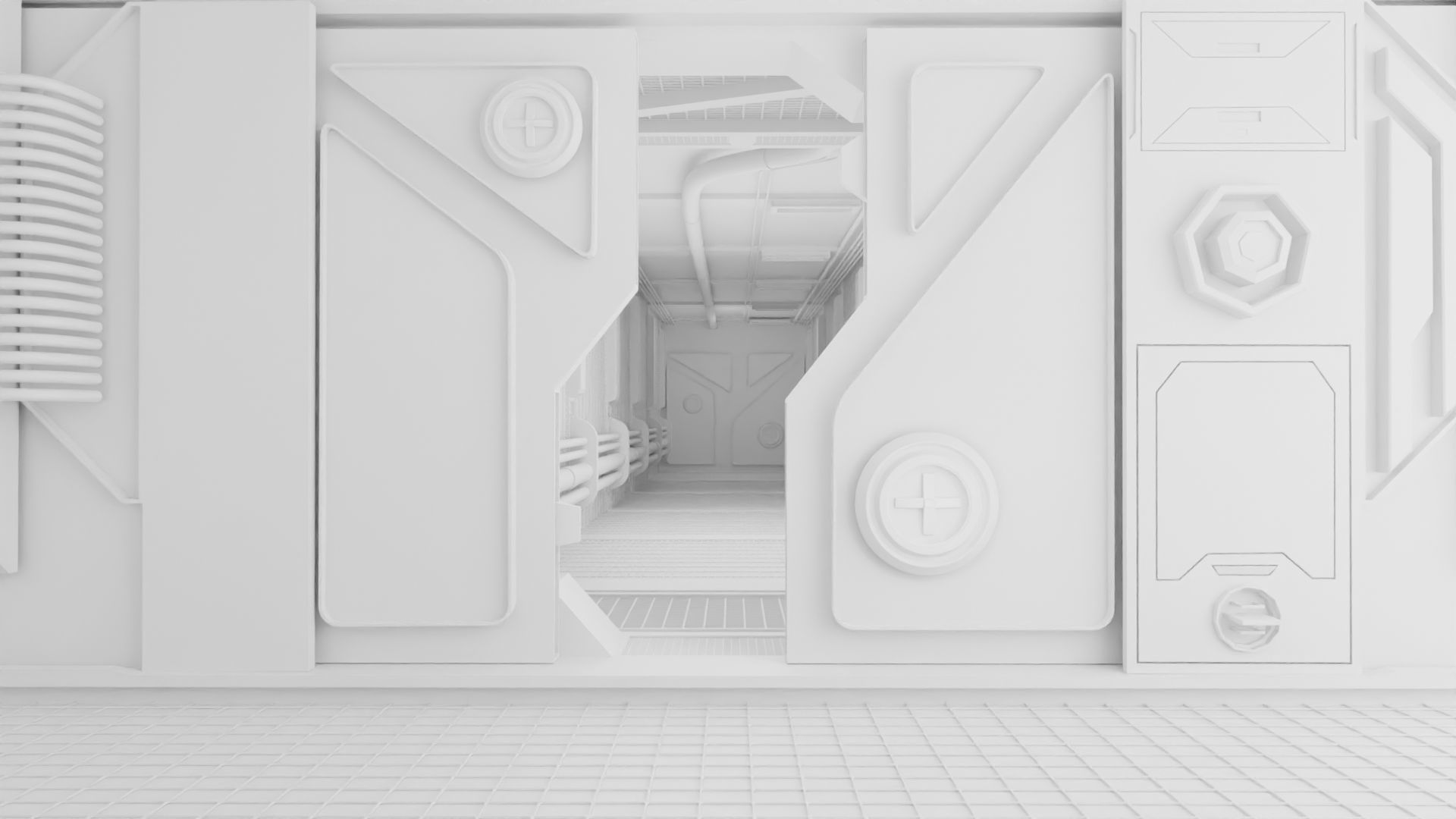 Abandoned laboratory control room 3D model_21