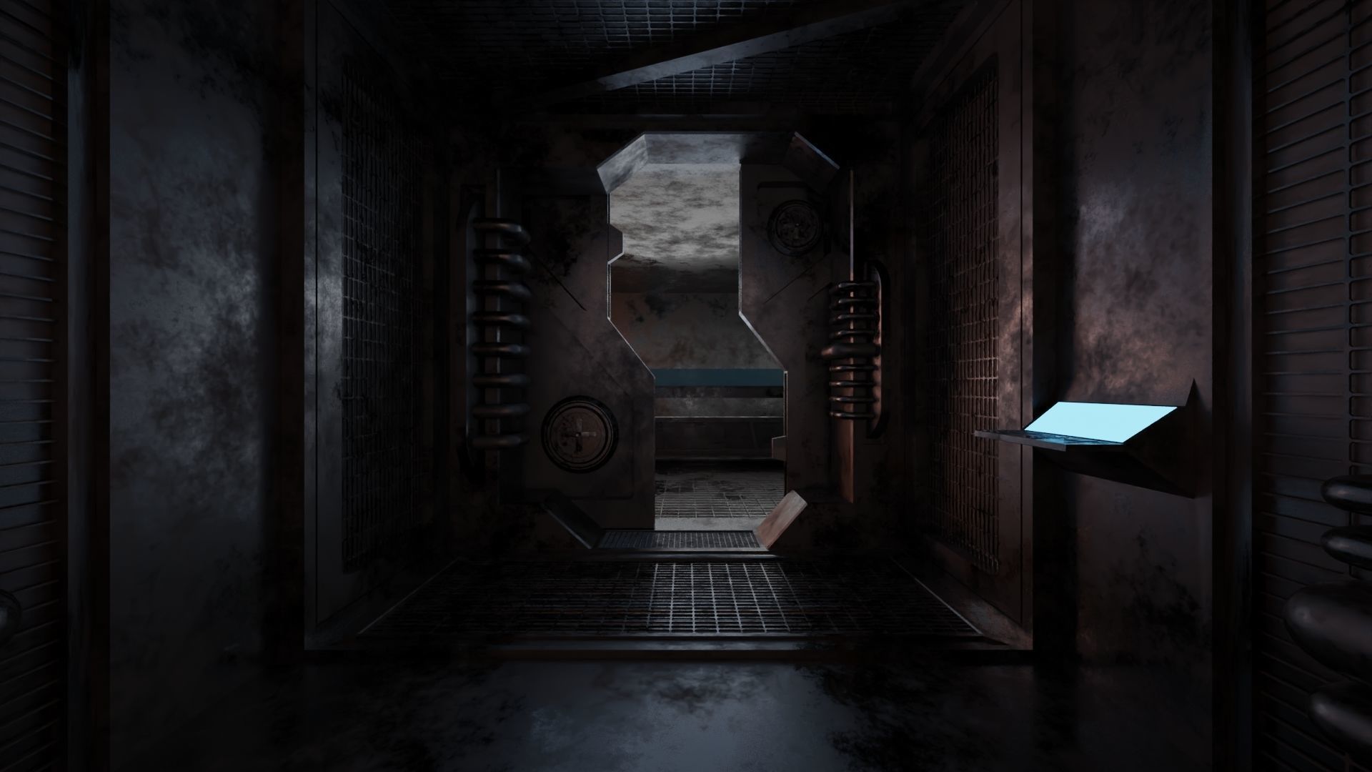 Abandoned laboratory control room 3D model_14