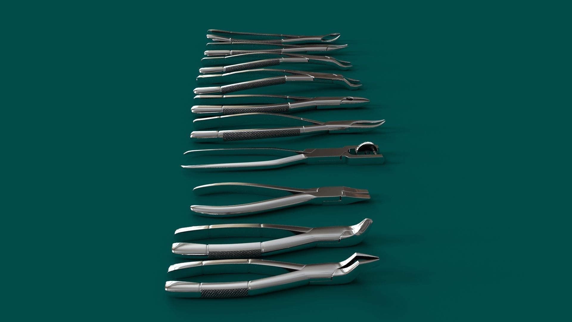 Dental pliers and extraction forceps Low-poly 3D model_2