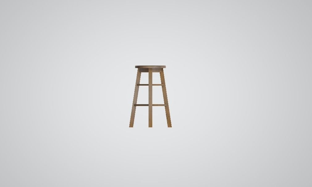 Bar stool wooden 3D model 3D model_27