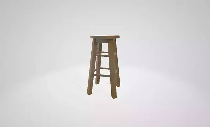 Bar stool wooden 3D model