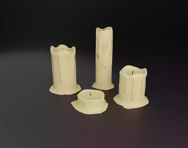 Candles Set Low-Poly 3D Model candle Free low-poly 3D model