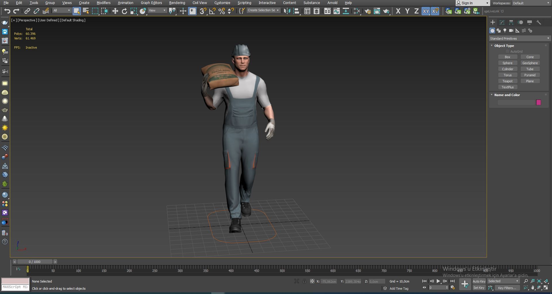 Workman Idle Animation 03 Low-poly 3D model_26