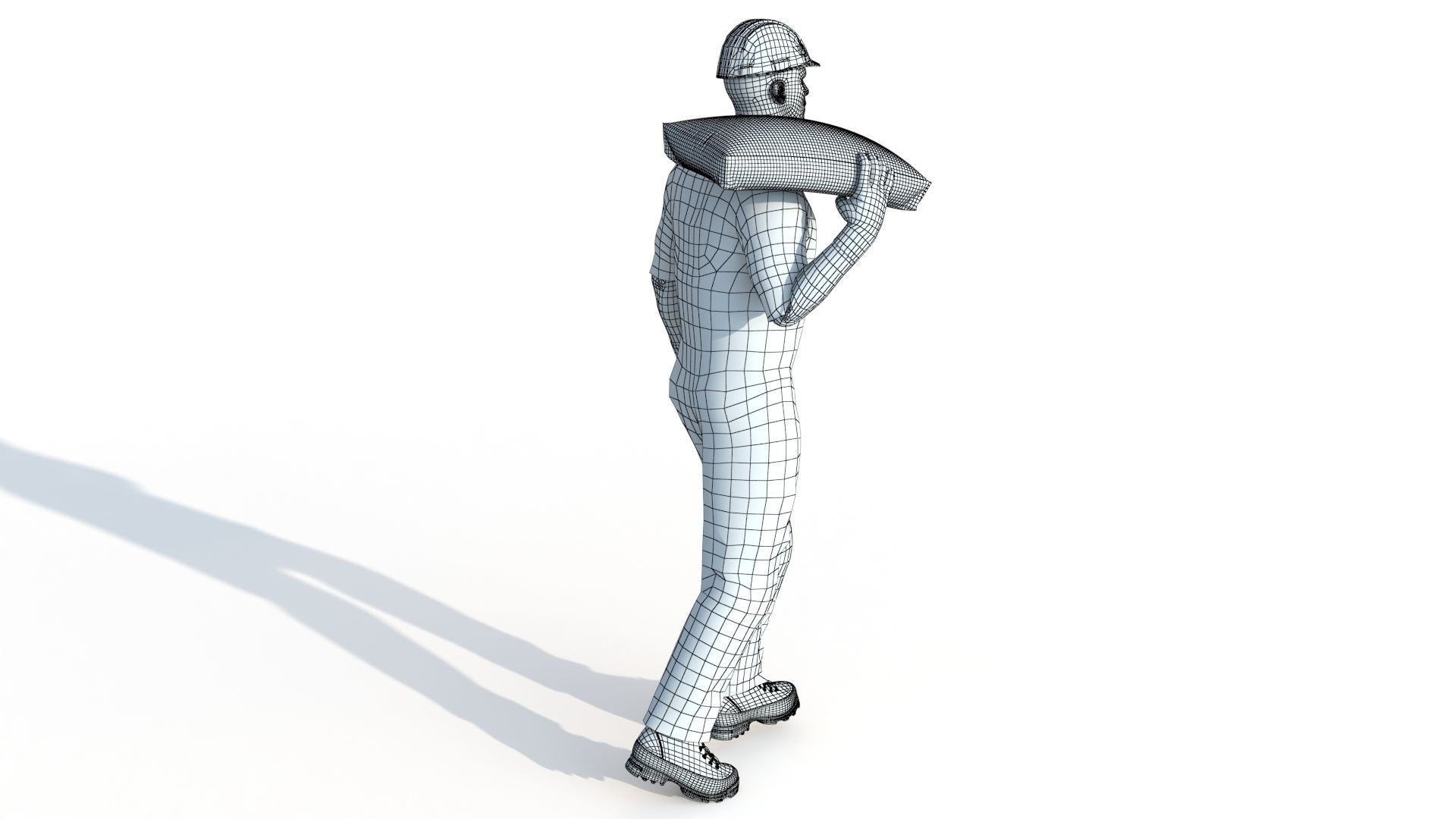 Workman Idle Animation 03 Low-poly 3D model_16