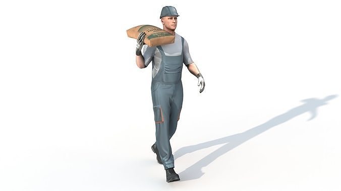 Workman Idle Animation 03 Low-poly 3D model