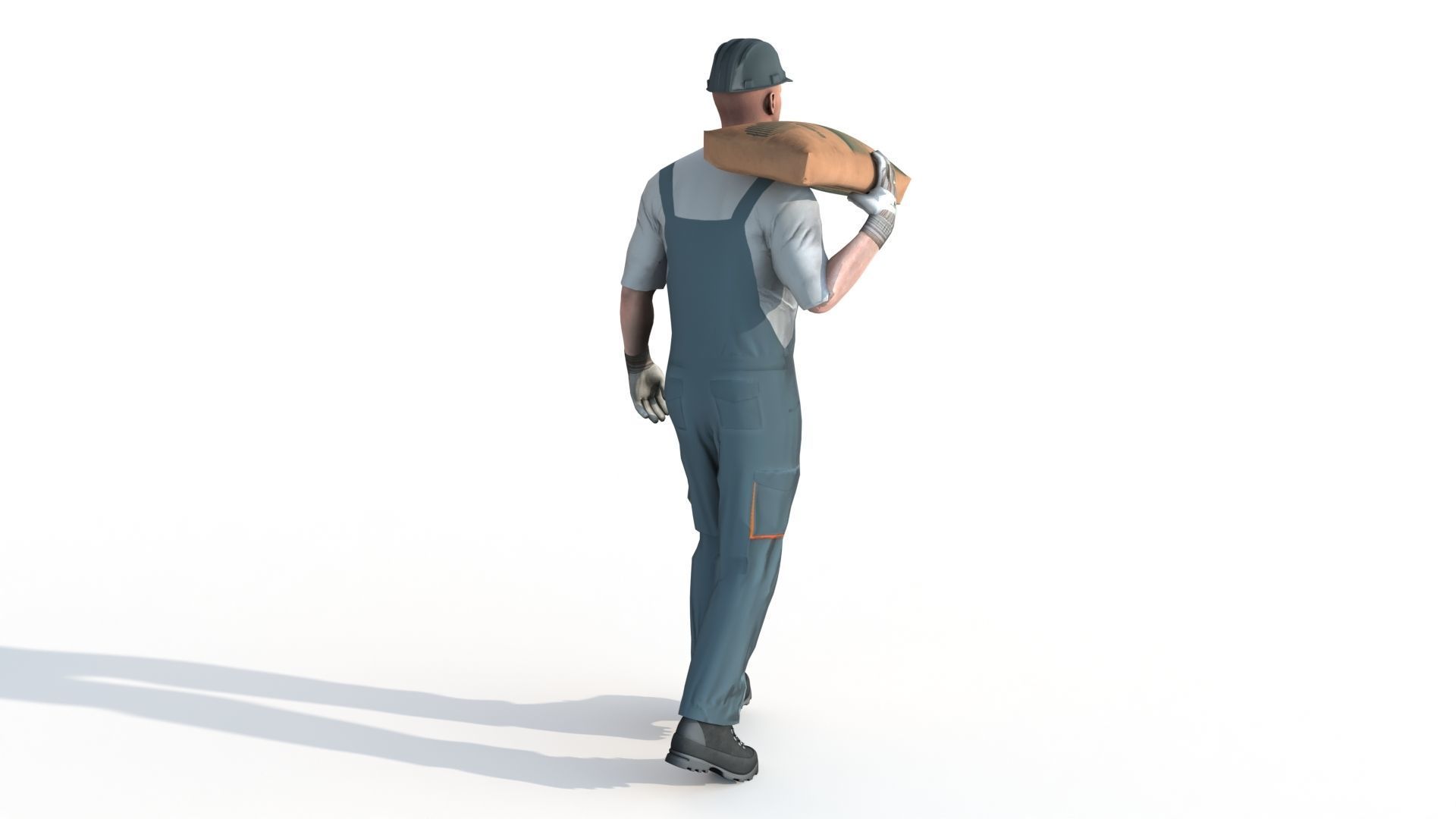 Workman Idle Animation 03 Low-poly 3D model_4