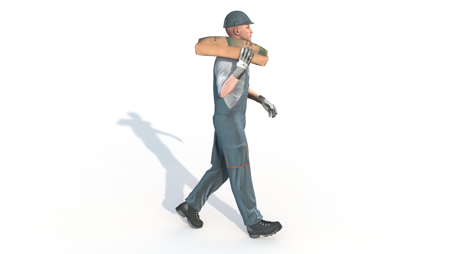 Workman Idle Animation 03 Low-poly 3D model_3