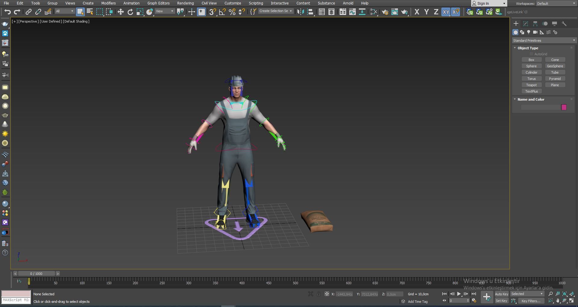 Workman Idle Animation 03 Low-poly 3D model_28