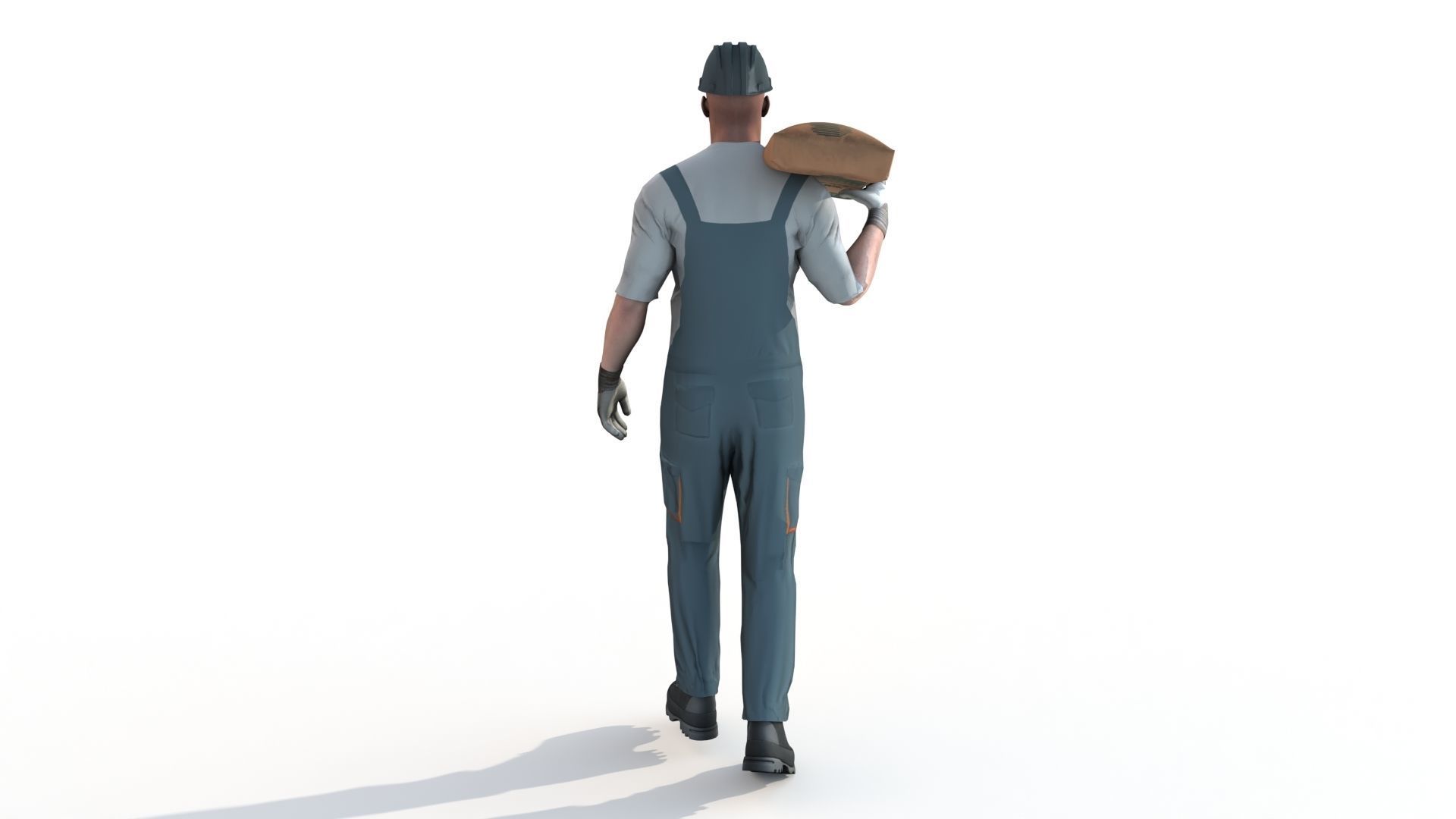 Workman Idle Animation 03 Low-poly 3D model_5
