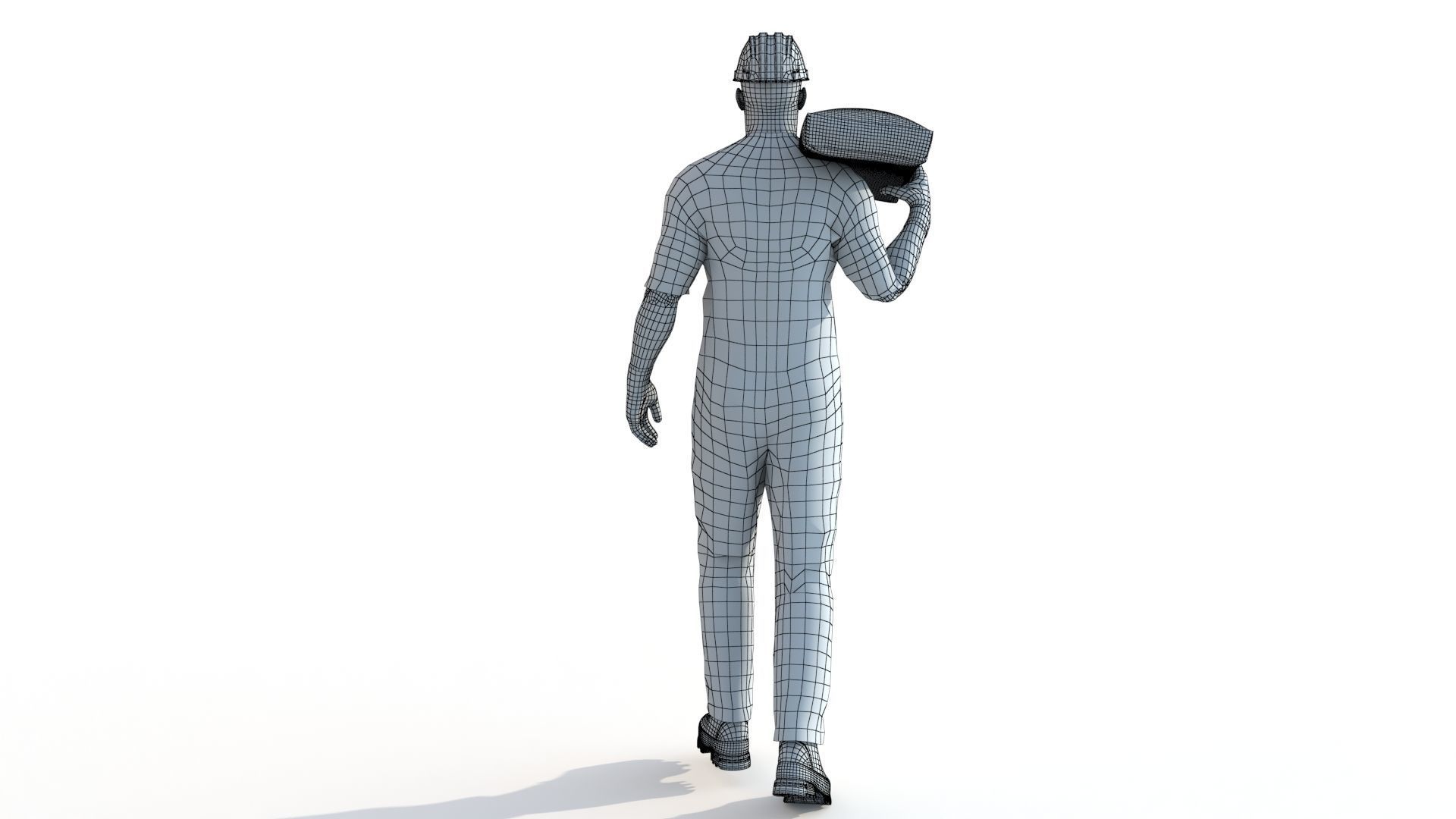 Workman Idle Animation 03 Low-poly 3D model_15