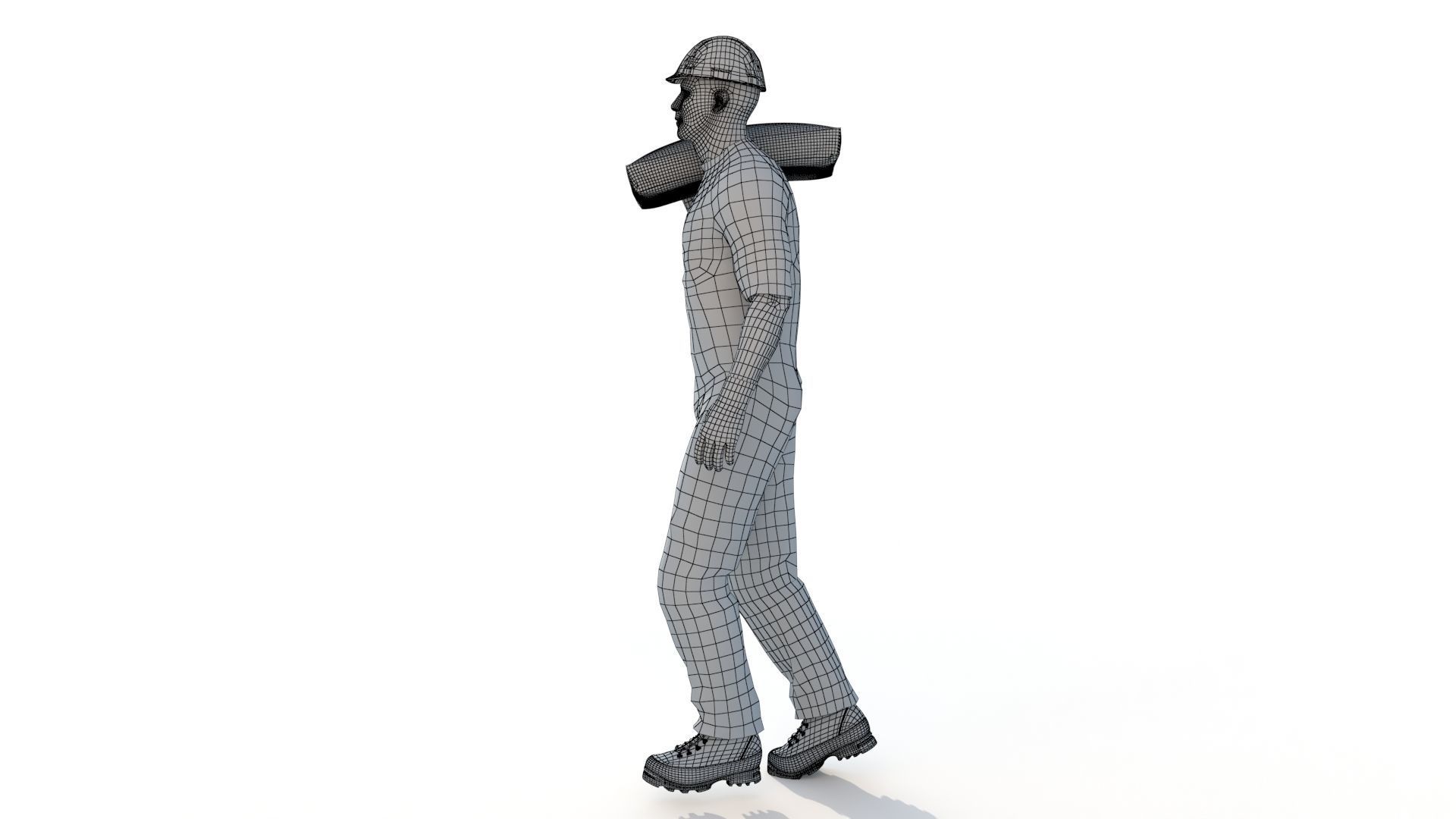 Workman Idle Animation 03 Low-poly 3D model_13