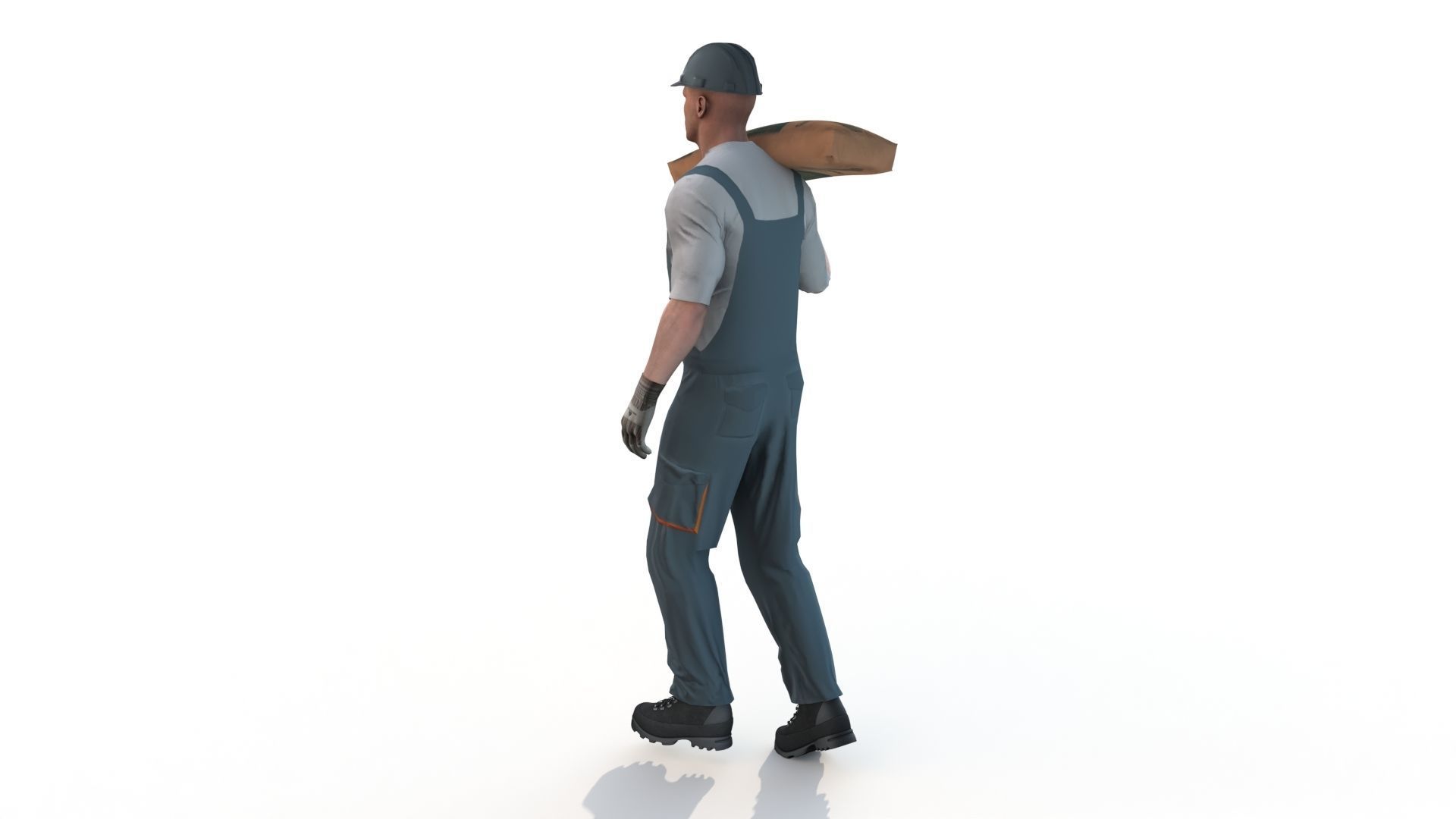 Workman Idle Animation 03 Low-poly 3D model_6