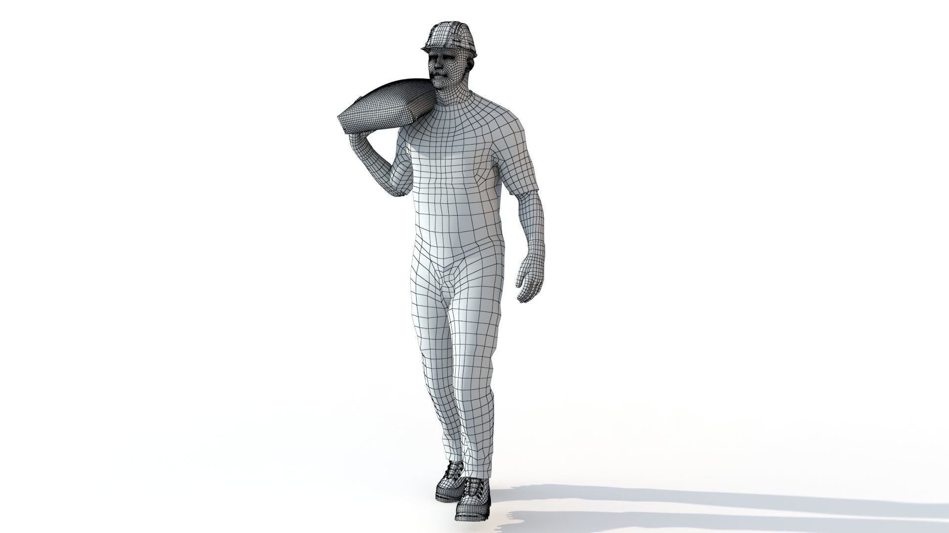 Workman Idle Animation 03 Low-poly 3D model_12