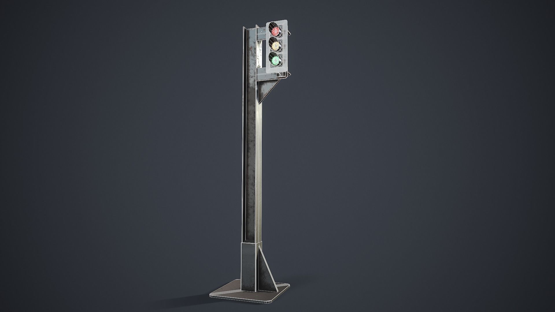 Traffic Light Low-poly 3D model_13