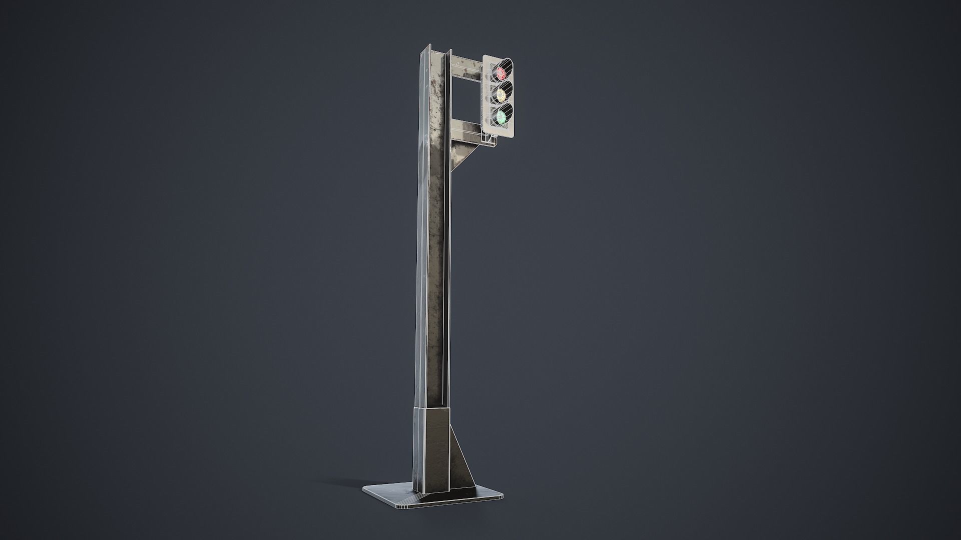 Traffic Light Low-poly 3D model_14