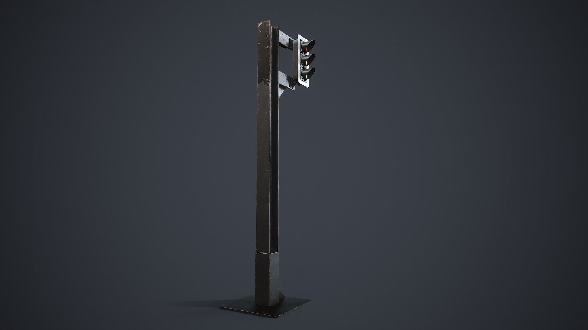 Traffic Light Low-poly 3D model_6