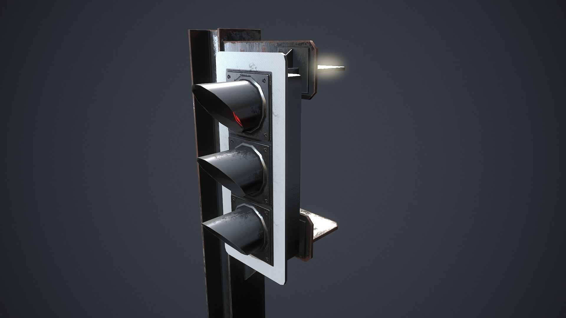 Traffic Light Low-poly 3D model_3