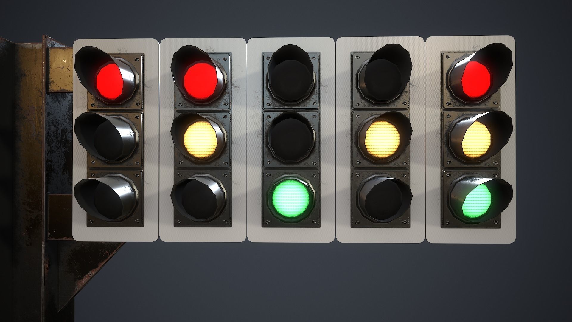Traffic Light Low-poly 3D model_1