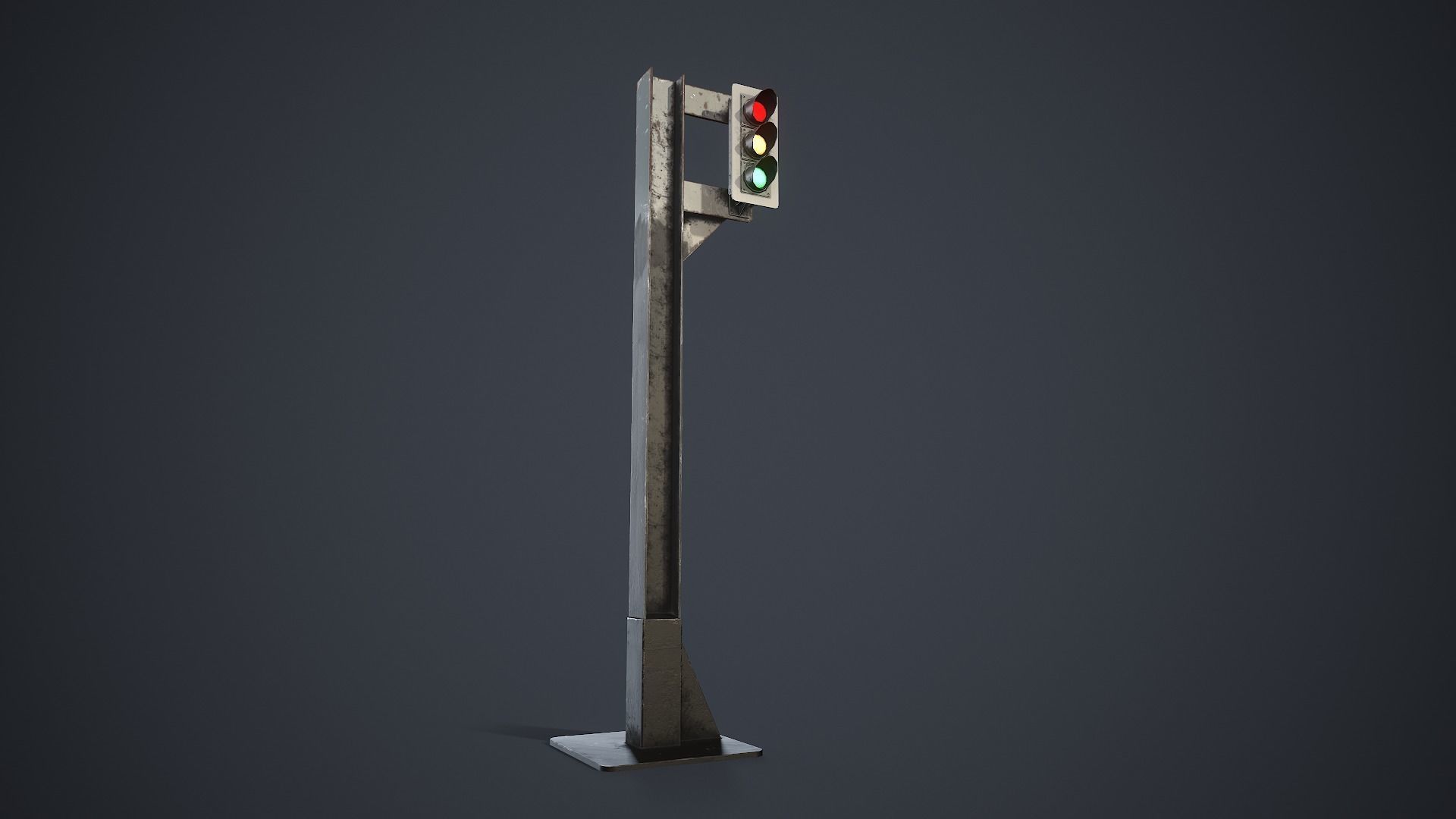 Traffic Light Low-poly 3D model_5