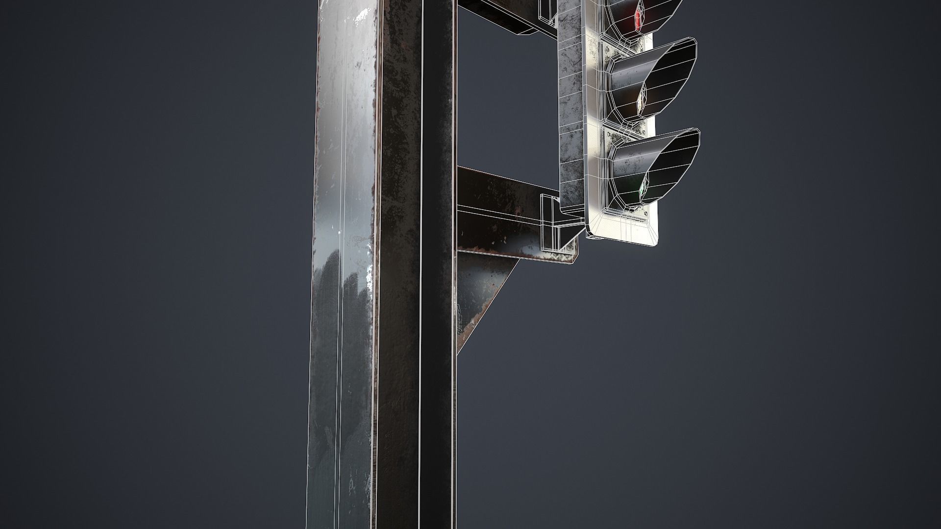 Traffic Light Low-poly 3D model_17