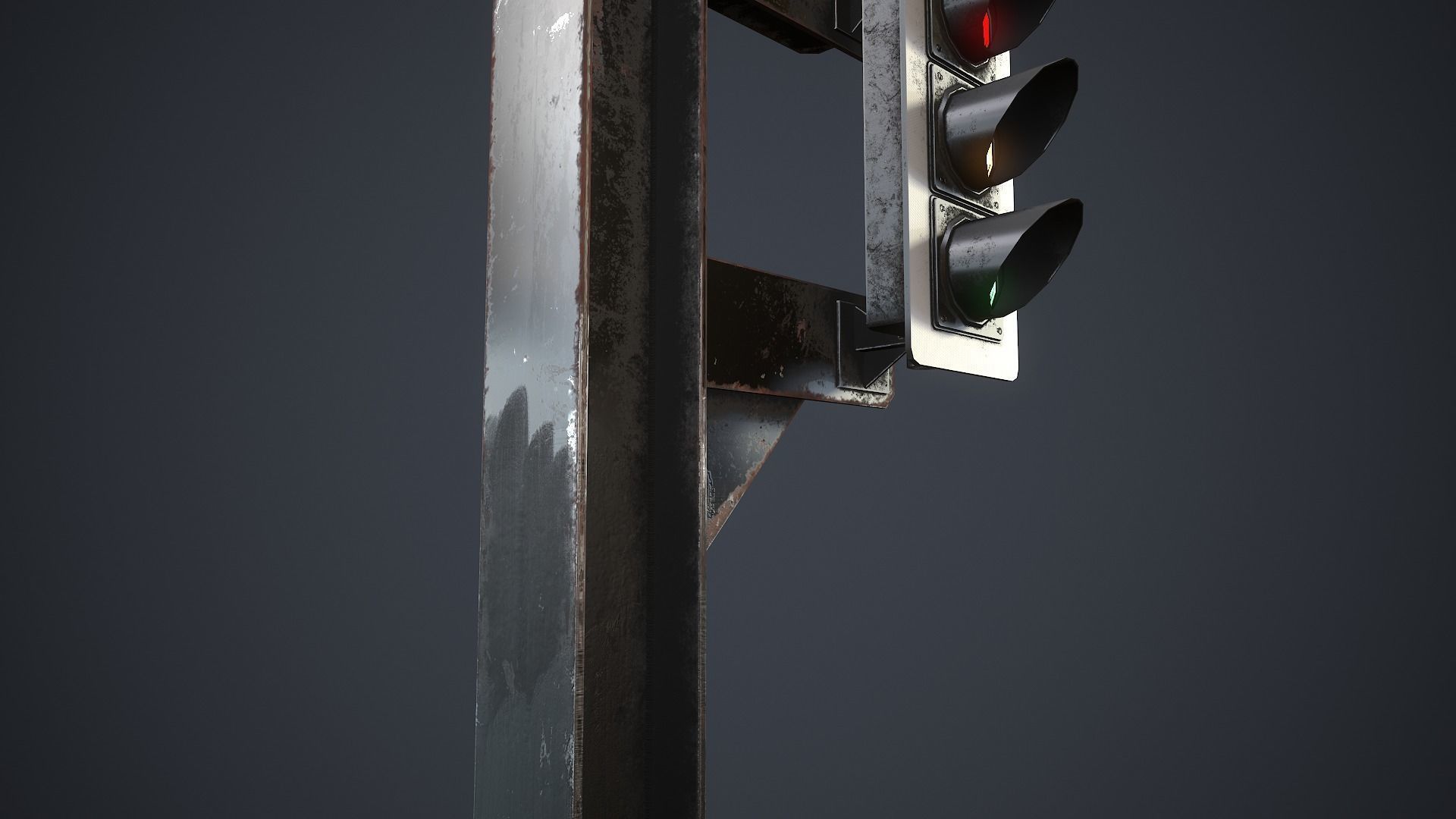 Traffic Light Low-poly 3D model_8