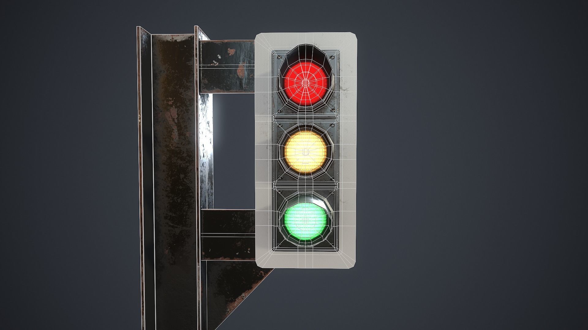 Traffic Light Low-poly 3D model_11