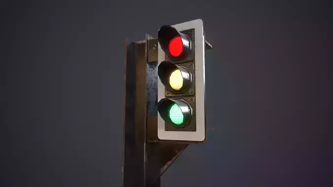 Traffic Light Low-poly 3D model