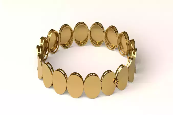 Gold tone Cast Stretch Bracelet B 04