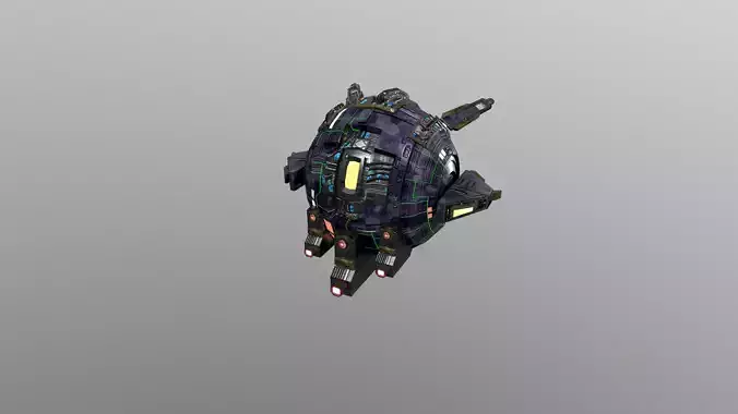 Sci-Fi Military Drone 2  Low-poly 3D model