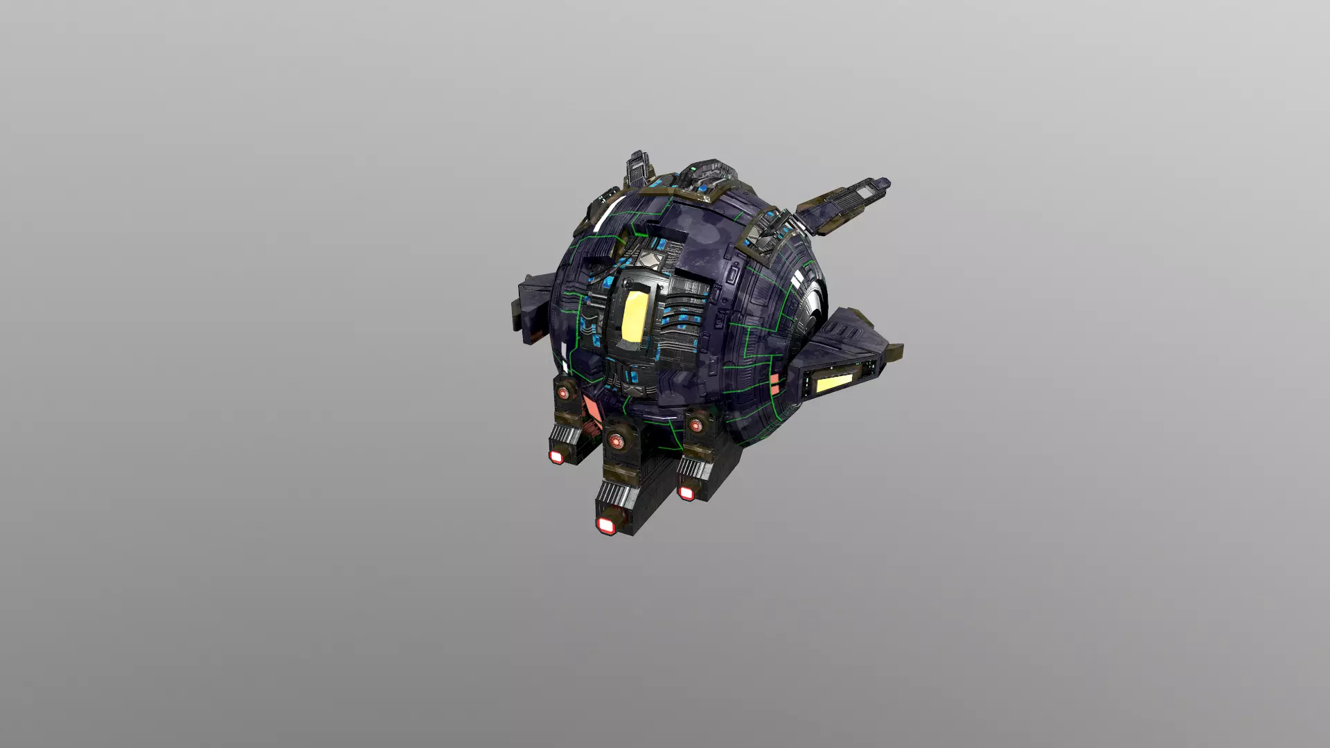 Sci-Fi Military Drone 2 Low-poly 3D model