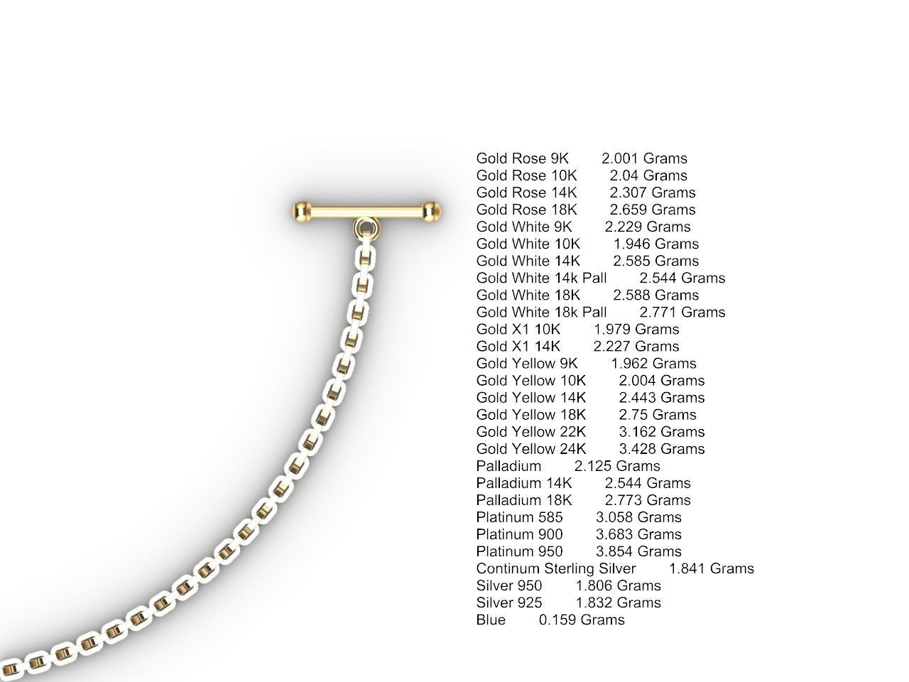 diamond cross pendant and chain stl files verified 3D print model_9