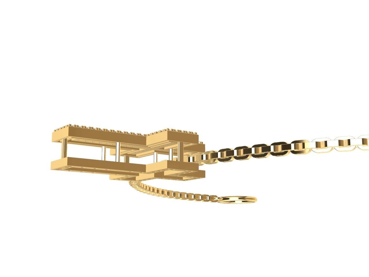 diamond cross pendant and chain stl files verified 3D print model_10