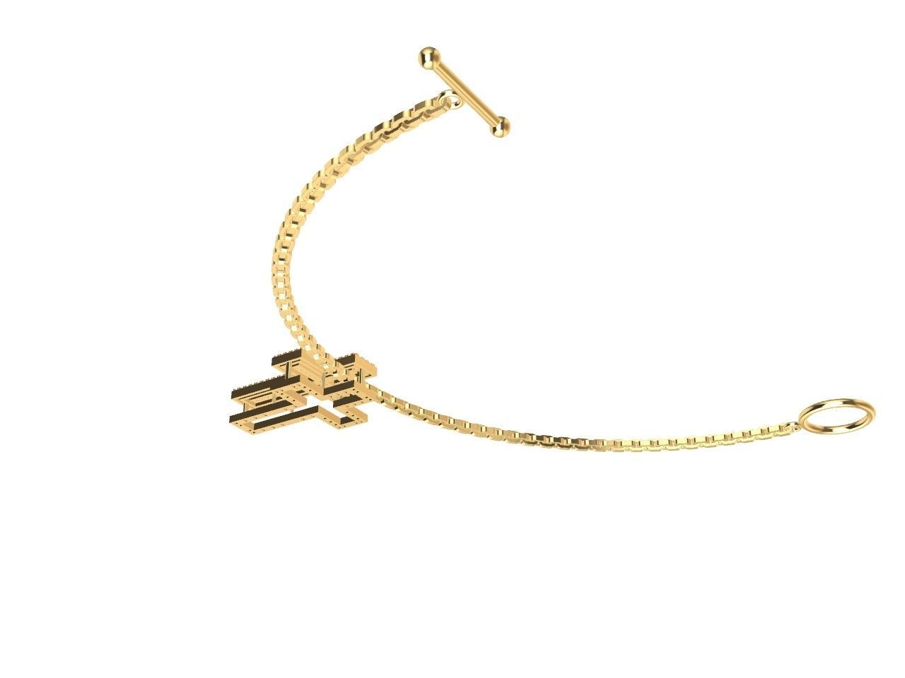 diamond cross pendant and chain stl files verified 3D print model_13