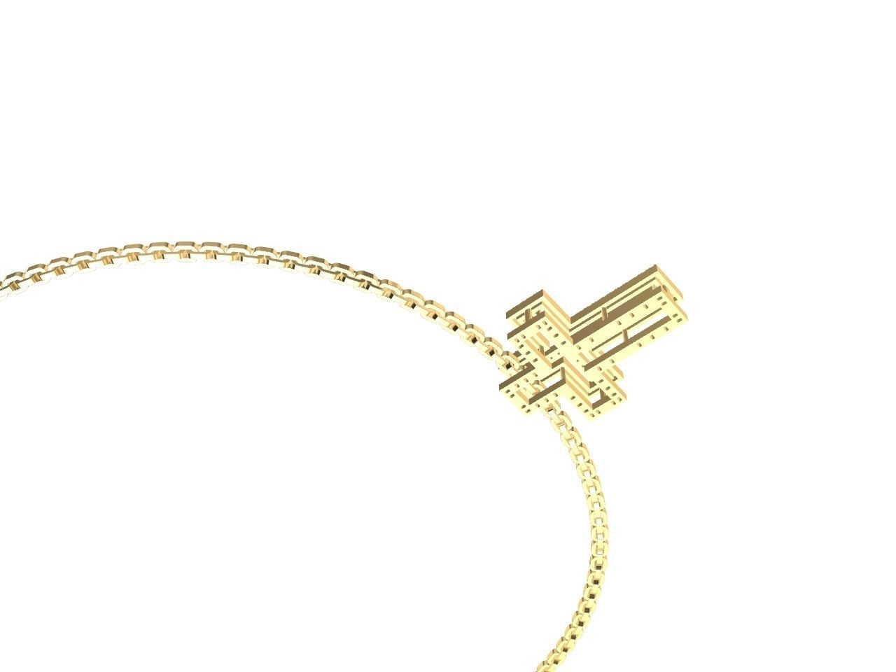 diamond cross pendant and chain stl files verified 3D print model_4