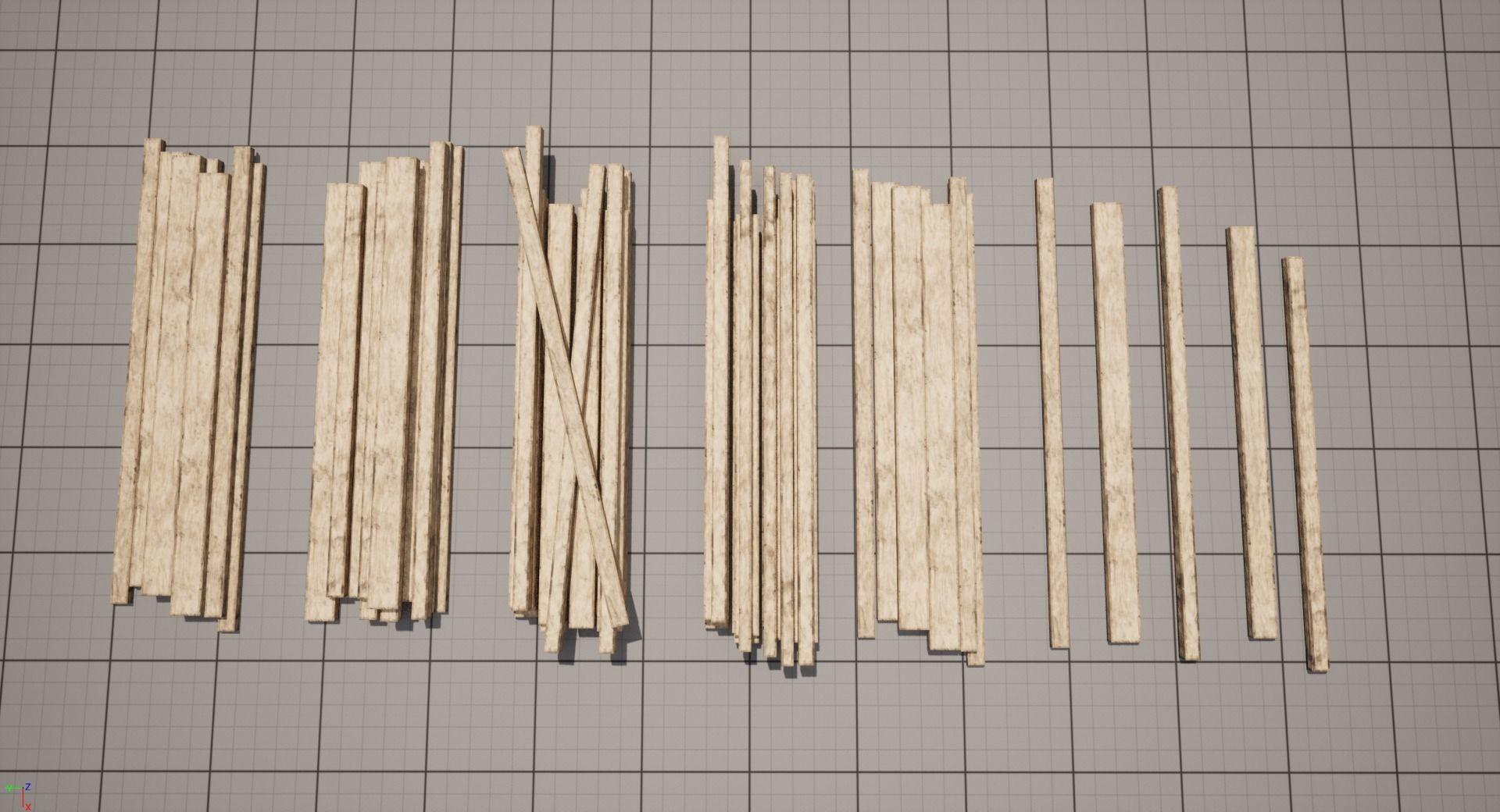 Wooden Planks set Low-poly 3D model_5