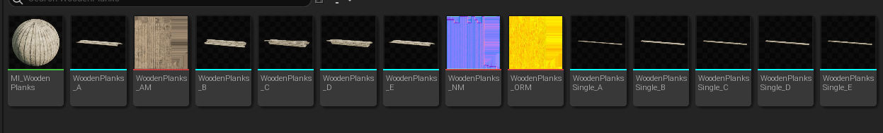 Wooden Planks set Low-poly 3D model_7