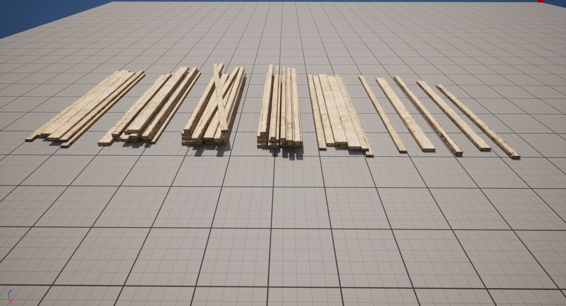 Wooden Planks set Low-poly 3D model_3