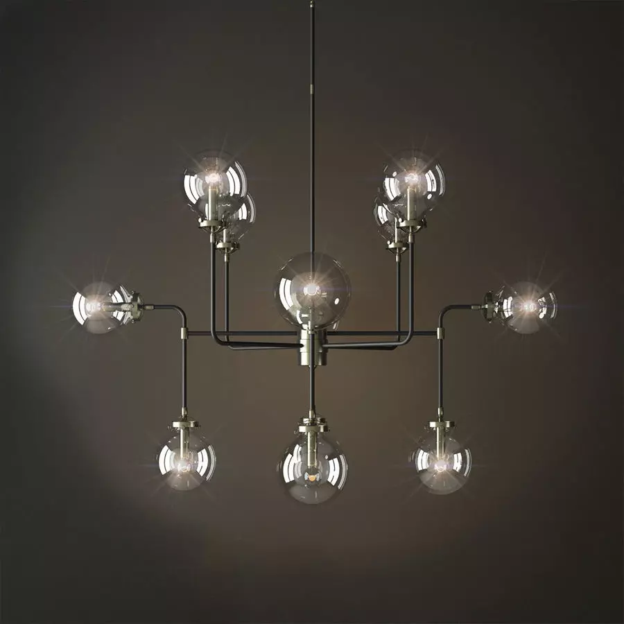 bistro globe clear glass 12 nickel 3D model_0