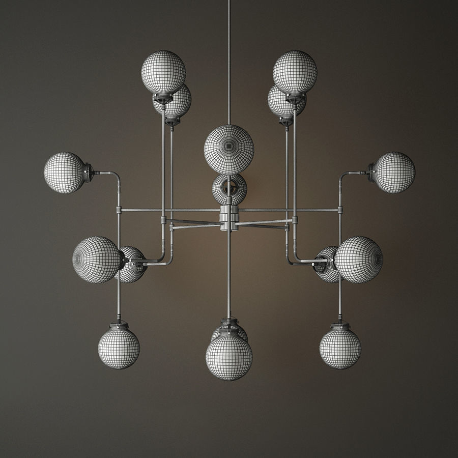 bistro globe clear glass 16 nickel 3D model_2