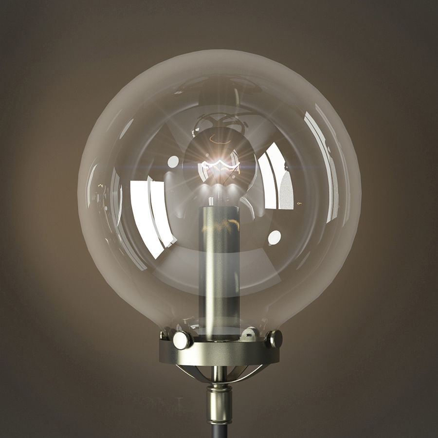 bistro globe clear glass 16 nickel 3D model_1