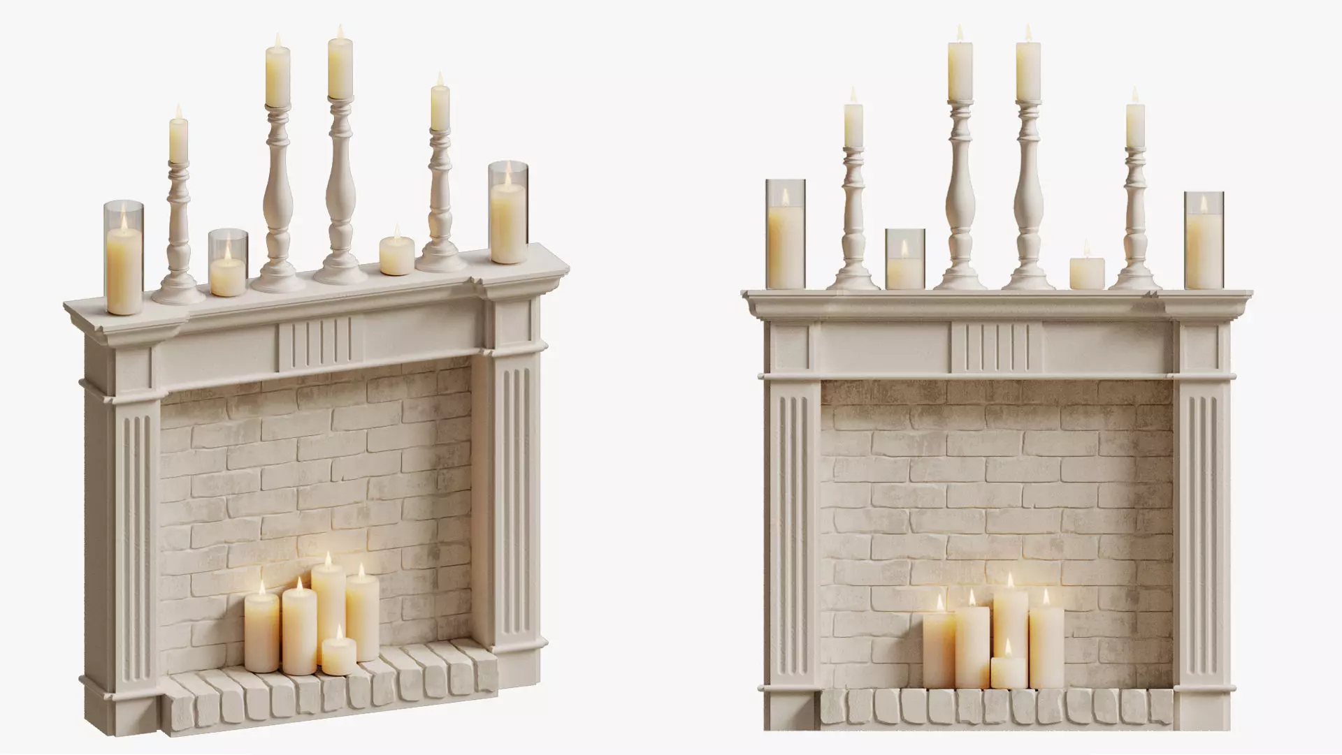 FIREPLACE WITH CANDLES 3D model