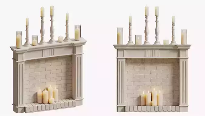 FIREPLACE WITH CANDLES