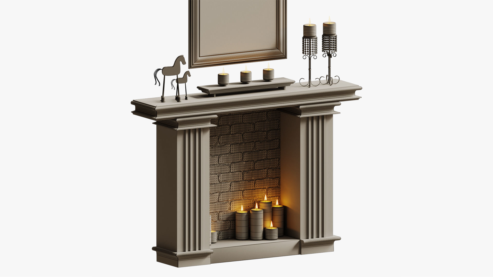DECORATIVE FIREPLACE 3D model_7