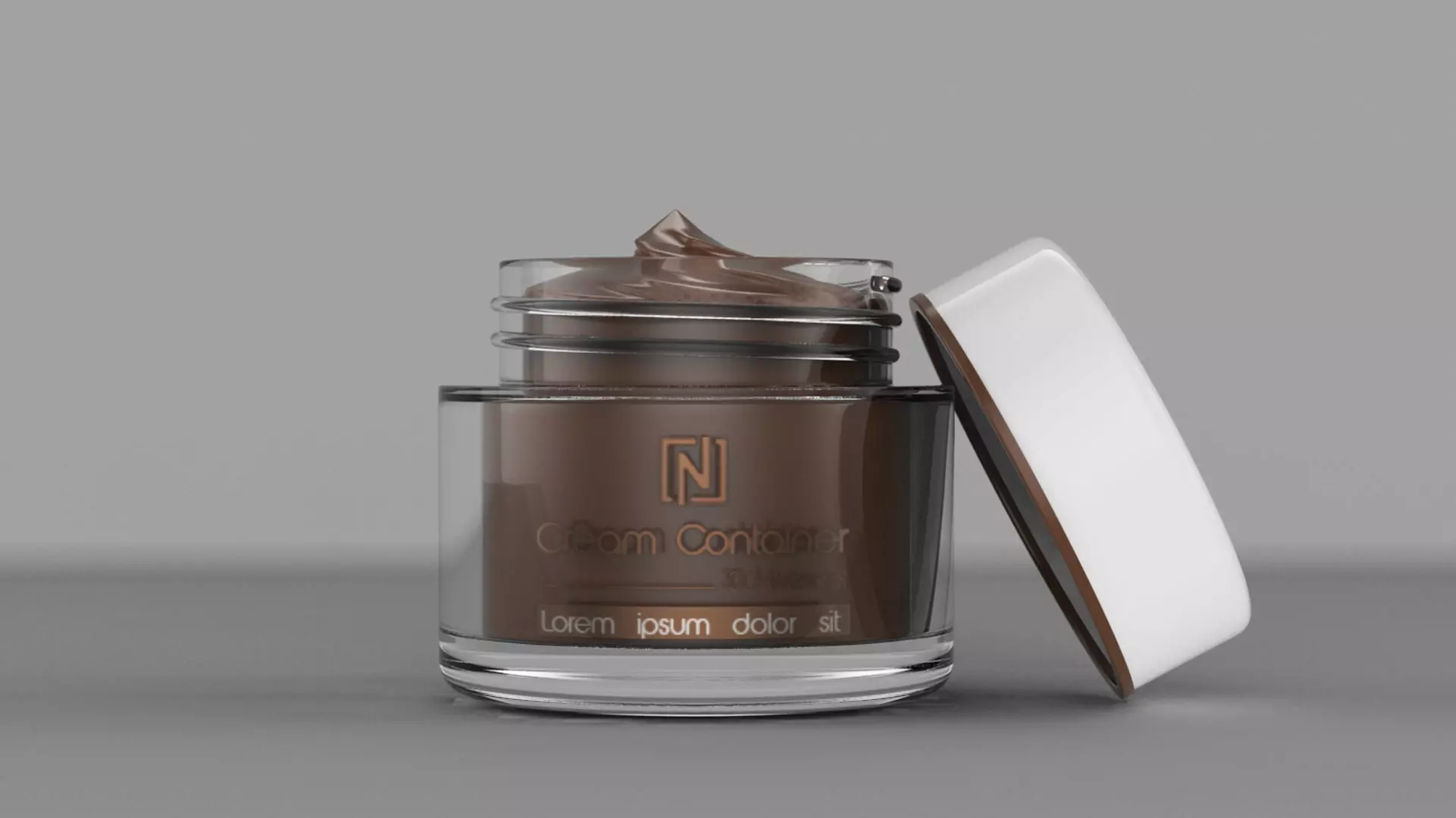 Cream Container Low-poly 3D model_0