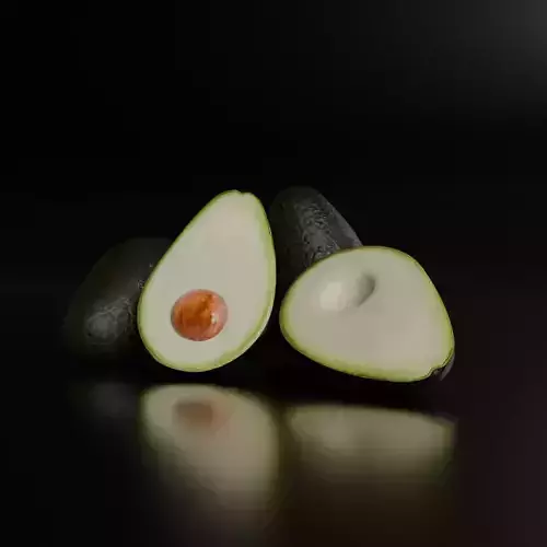 Avocado Set Low-poly 3D model