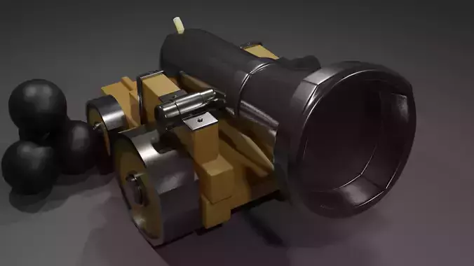 A gun cannon with balls