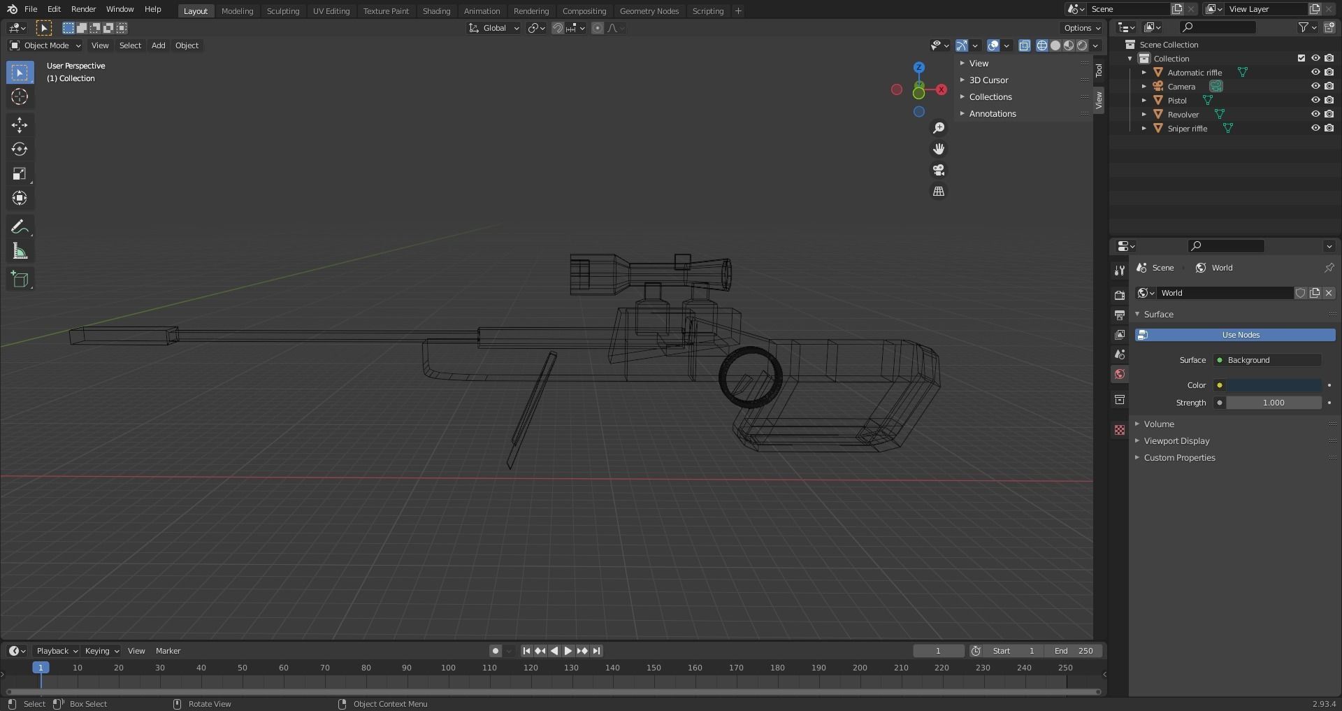Weapons Low Poly Assetpack Free 3D model_16