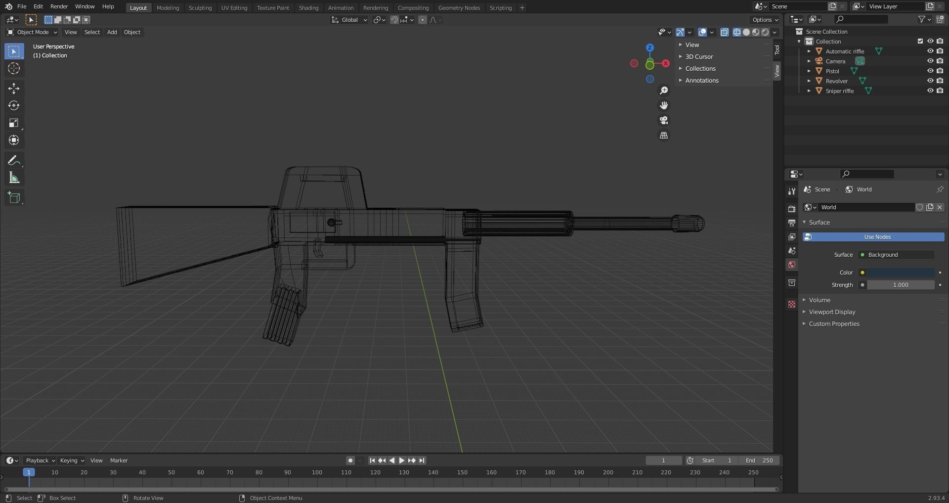 Weapons Low Poly Assetpack Free 3D model_17