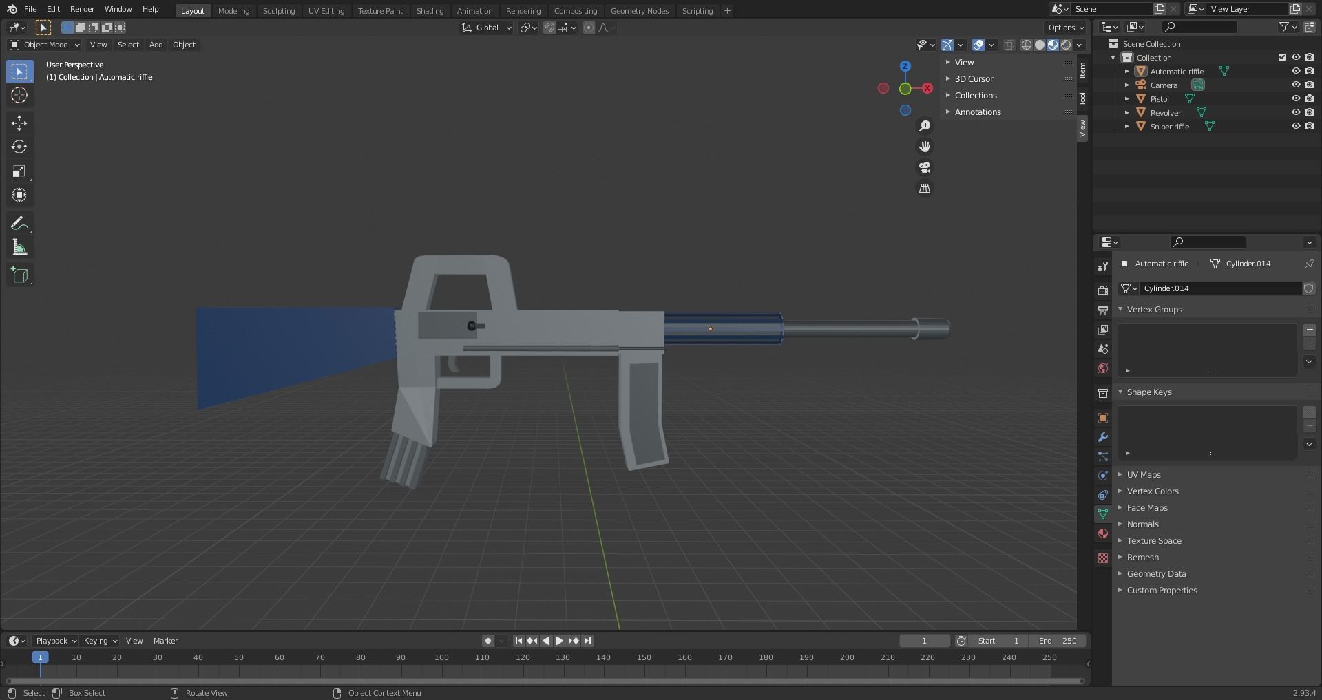 Weapons Low Poly Assetpack Free 3D model_2